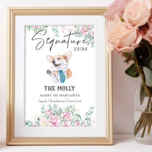 Welsh Corgi Dog Wedding Signature Drink Sign