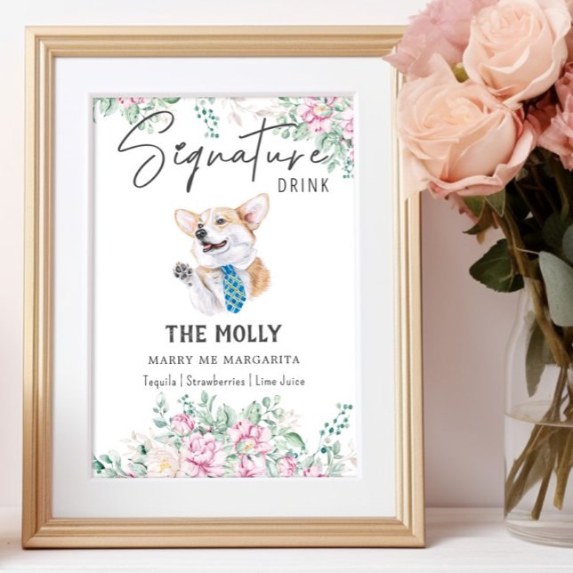 Welsh Corgi Dog Wedding Signature Drink Sign (Creator Uploaded)
