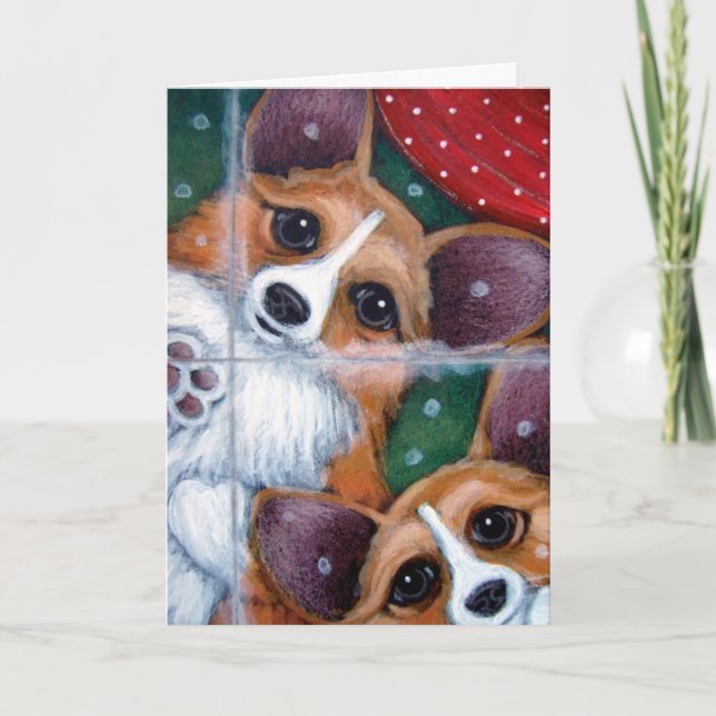 WELSH CORGI DOGS HOLIDAY Card (Front)