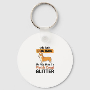 Welsh Corgi Glitter Funny Dog Lover T-Shirt Design Keychain