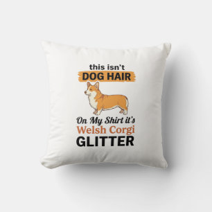 Welsh Corgi Glitter Funny Dog Lover T-Shirt Design Throw Pillow