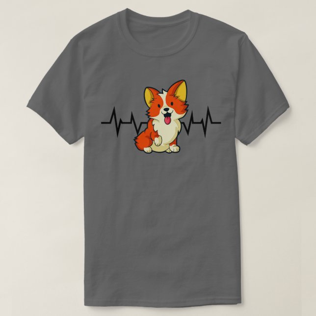 Welsh Corgi Heartbeat T-Shirt (Design Front)