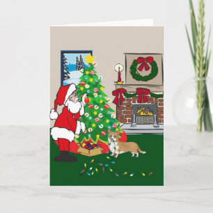 welsh corgi holiday card