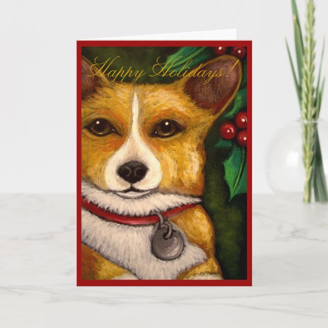 WELSH CORGI HOLIDAY Card (Front)