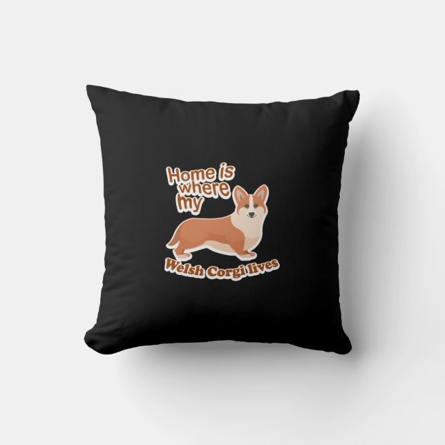 Welsh Corgi Home Throw Pillow (Front)