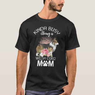 Welsh Corgi Mom Floral Dog Women T-Shirt