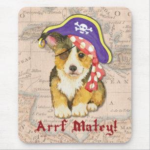 Welsh Corgi Pirate Mouse Pad