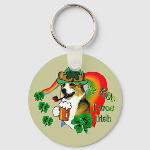 Welsh Corgi Saint Patrick's Day Keychain