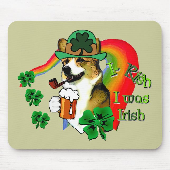 Welsh Corgi Saint Patrick's Day Mouse Pad (Front)