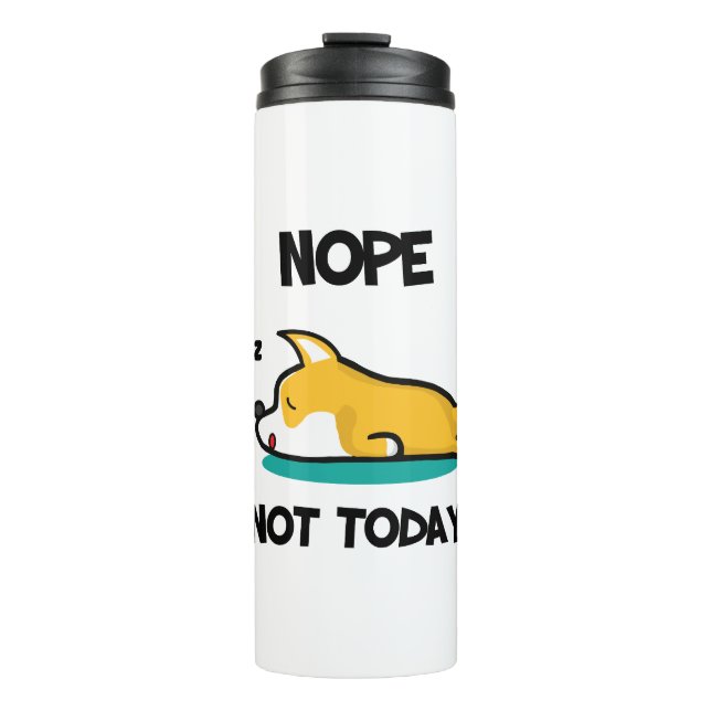 Welsh Corgi Sleeping Lazy Day Dog Lovers Thermal Tumbler (Front)
