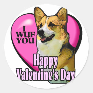 Welsh Corgi Valentine's Day Gifts Classic Round Sticker
