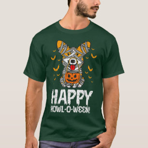 Welsh Corgi Witch Happy Howl O Ween Halloween Dog  T-Shirt