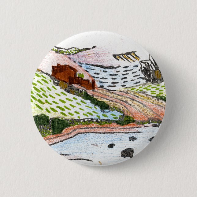 Welsh Countryside 2 Inch Round Button (Front)