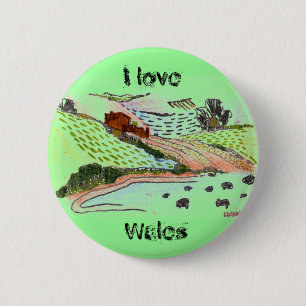 Welsh Countryside 2 Inch Round Button
