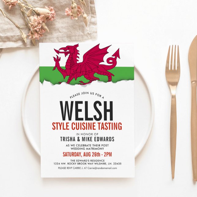 Welsh Cuisine | Party Flag White Invite (Creator Uploaded)