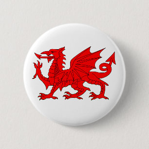 Welsh Dragon 2 Inch Round Button