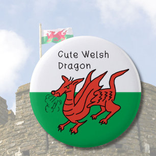 Welsh dragon badge for cute people from Wales 2 Inch Round Button