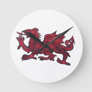 Welsh Dragon clocks. Round Clock