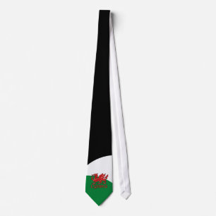 Welsh Dragon Cymru Tie Green Red White Wales