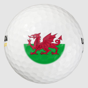 Welsh dragon flag golf balls