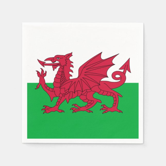 Welsh dragon flag napkin (Front)
