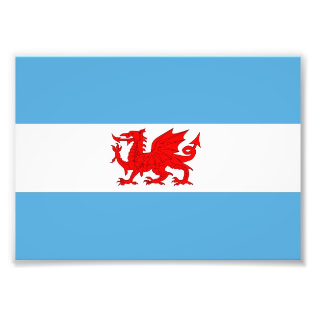 Welsh Dragon Flag Of Patagonia Colony Photo Print (Front)
