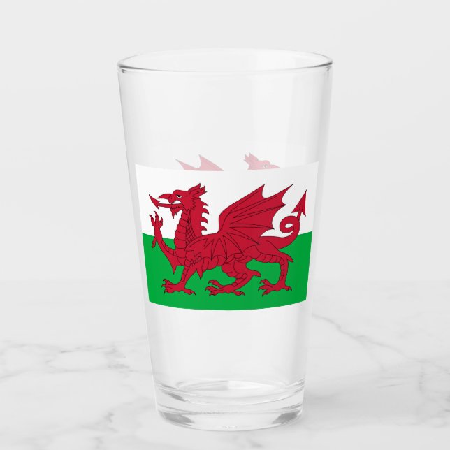 Welsh Dragon ~ Flag of Wales Glass (Front)