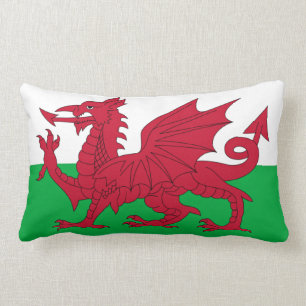 Welsh Dragon ~ Flag of Wales Lumbar Pillow