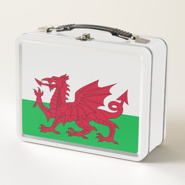 Welsh Dragon ~ Flag of Wales Metal Lunch Box (Front)