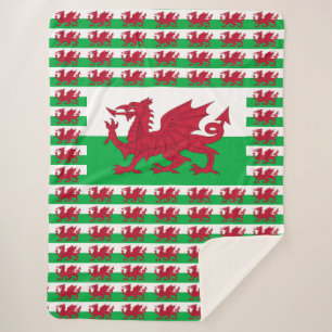 Welsh Dragon ~ Flag of Wales Sherpa Blanket