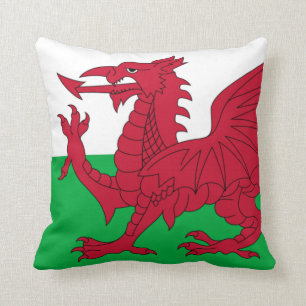 Welsh Dragon ~ Flag of Wales Throw Pillow
