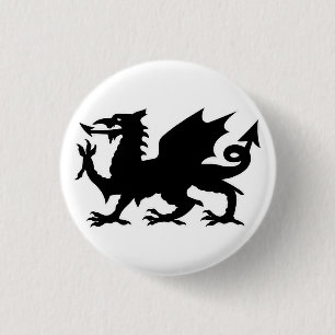 Welsh Dragon Flag, Wales Dragon Flag, England 1 Inch Round Button