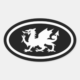 Welsh Dragon Oval Sticker
