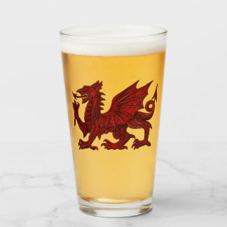 WELSH DRAGON PINT GLASS