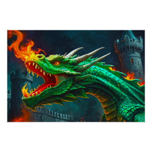 Welsh Dragon Provides Heating for English Castle Poster