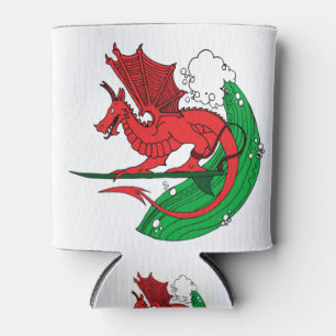 Welsh Dragon Surfing Can Cooler