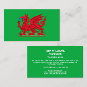 Welsh Dragon Symbol Design, Wales Business Card