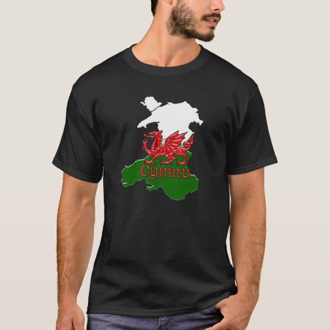 Welsh Dragon Tee Embossed Wales St. David (Front)
