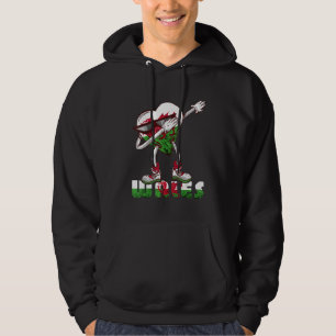 Welsh Dragon Wales Dabbing Heart Wales Flag Ddraig Hoodie