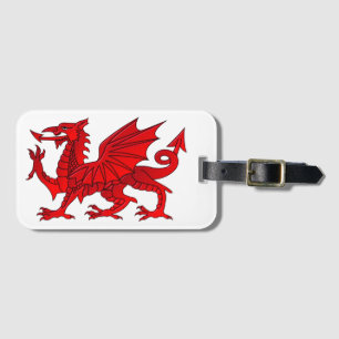 Welsh Dragon With a Bevel Effect Luggage Tag