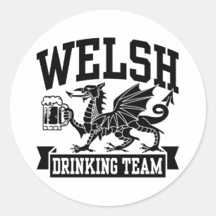 Welsh Drinking Team Classic Round Sticker