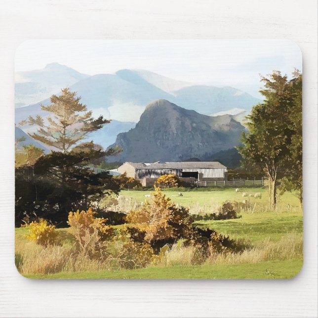 WELSH FARM AND MOUNTAIN LANDSCAPE MOUSE PAD (Front)