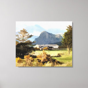 WELSH FARM AND MOUNTAINS CANVAS PRINT