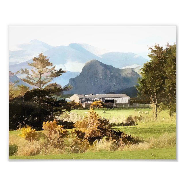 WELSH FARM AND MOUNTAINS PHOTO PRINT (Front)