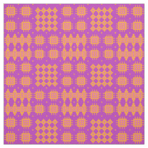 Welsh Faux Tapestry Orange on Magenta Pattern Fabric