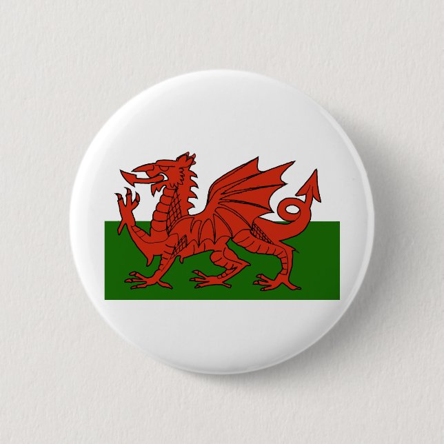 Welsh Flag 2 Inch Round Button (Front)