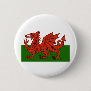 Welsh Flag 2 Inch Round Button