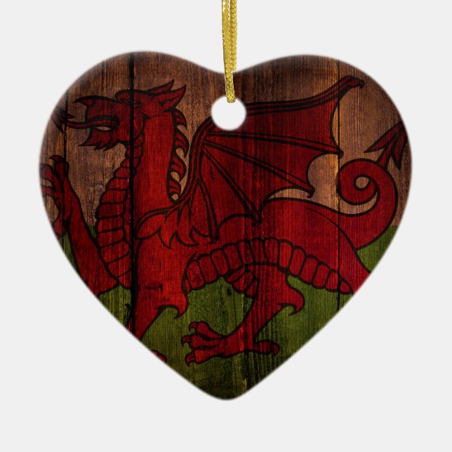 Welsh flag. ceramic ornament (Front)