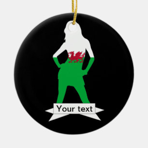 Welsh flag ceramic ornament