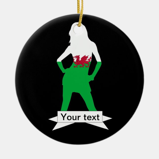 Welsh flag ceramic ornament (Front)